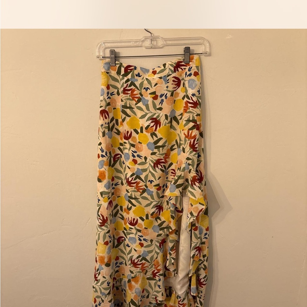 Petal & Pup Yellow Cream Maxi A-Line Skirt